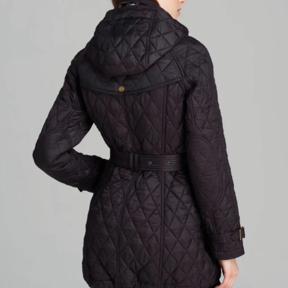 Burberry Black Quilted Belted Trench Jacket - Picture 2 of 8